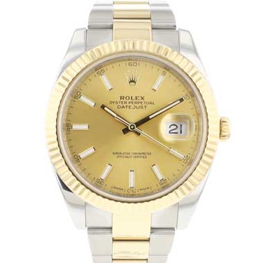 Rolex - Datejust 41 Gold/Steel Fluted Oyster Champagne Dial