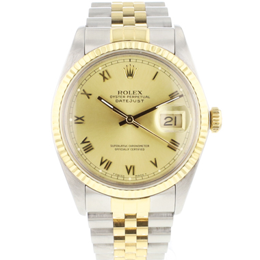 Rolex - Datejust 36 Gold/Steel Jubilee Champagne Roman Dial