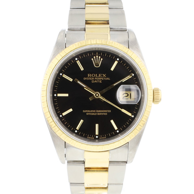 Rolex - Date 34 Steel Gold Black Dial