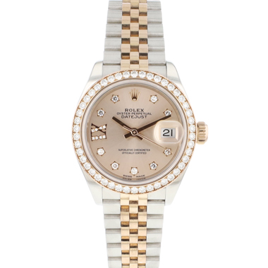 Rolex - Datejust 28 Lady Steel / Everose Gold Diamonds Pink Dial