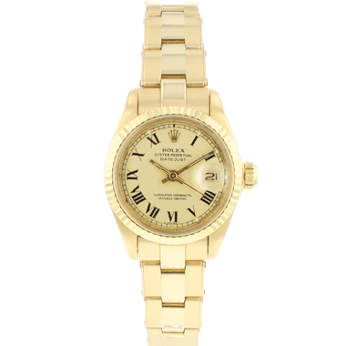 Rolex - Datejust Lady 26 Yellow Gold Champagne Roman Dial