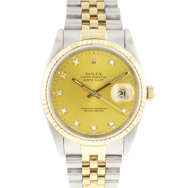 Rolex - Datejust 36 Steel Gold Jubilee Fluted Champagne Diamond Dial