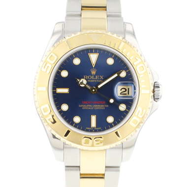 Rolex - Yachtmaster 35 Midsize Gold/Steel Blue Dial