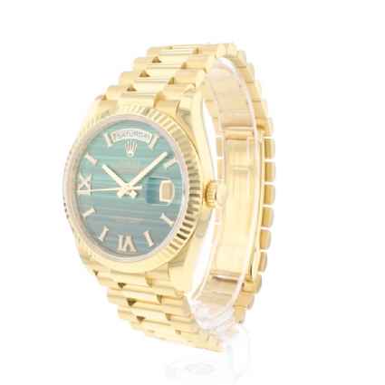 Day-Date 36 Yellow Gold Green Malachite Diamond Dial 99,9 NEW