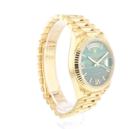 Day-Date 36 Yellow Gold Green Malachite Diamond Dial 99,9 NEW