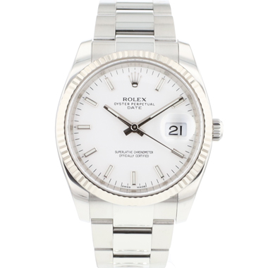 Rolex - Date 34 Oyster Fluted White Dial