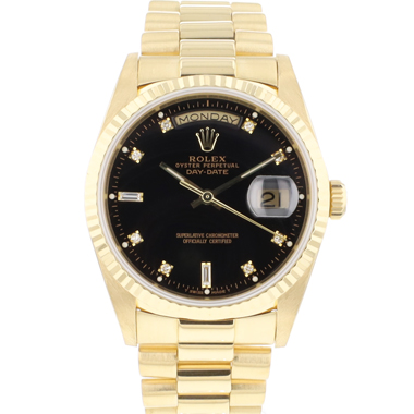 Rolex - Day-Date 36 Yellow Gold Black Diamond Dial