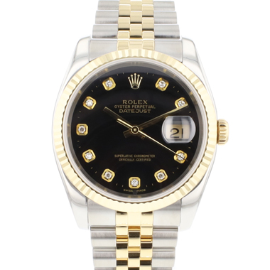 Rolex - Datejust 36 Steel-Gold Jubilee Black Diamond Dial