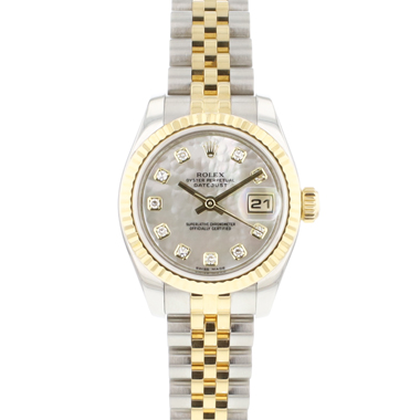 Rolex - Lady-Datejust 26 Jubilee Fluted Steel Gold MOP Diamond Dial