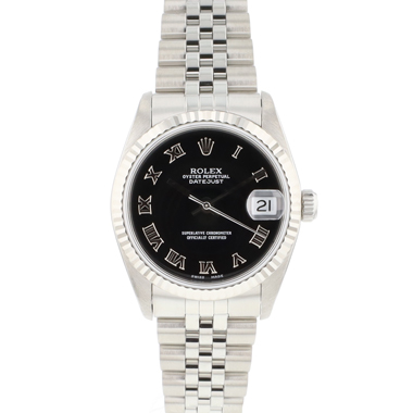 Rolex - Datejust 31MM Jubilee Fluted Black Roman Dial