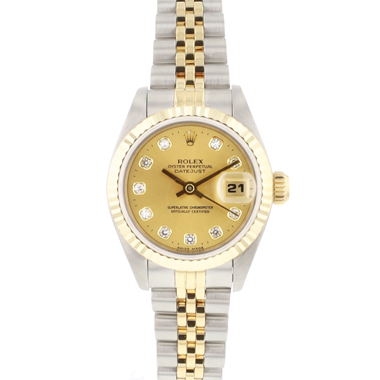 Rolex - Datejust 26 Steel Gold Jubilee Fluted Diamond Champagne Dial