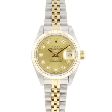 Rolex - Datejust 26 Steel Gold Jubilee Fluted Diamond Champagne Dial