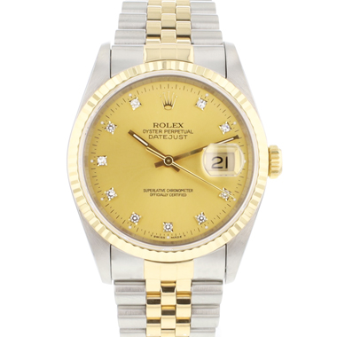 Rolex - Datejust 36 Steel Gold Jubilee Fluted Champagne Diamond Dial