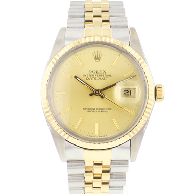 Rolex - Datejust 36 Steel Gold Jubilee Fluted Champagne Dial