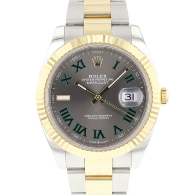 Rolex - Datejust 41 Steel Gold Oyster Fluted Wimbledon Dial