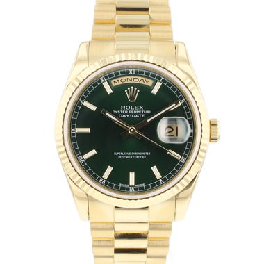 Rolex - Day-Date 36 President Yellow Gold Green Dial