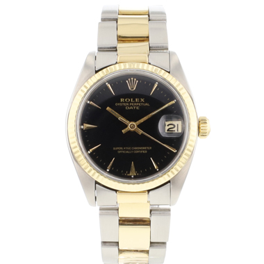 Rolex - Datejust 31 Steel Gold Oyster Fluted Black Dial