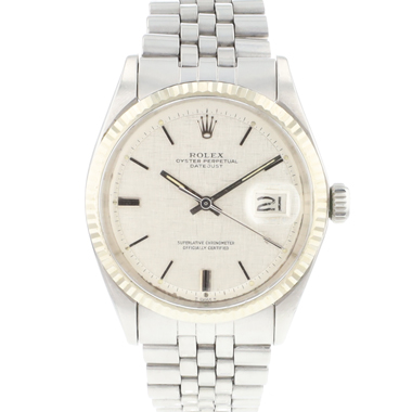 Rolex - Datejust 36 Jubilee Fluted SIlver Linen Dial