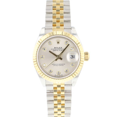 Rolex - Datejust 28 Jubilee Fluted Steel Gold Silver Diamond Dial