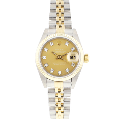 Rolex - Datejust 26 Steel Gold Jubilee Fluted Champagne Diamond Dial