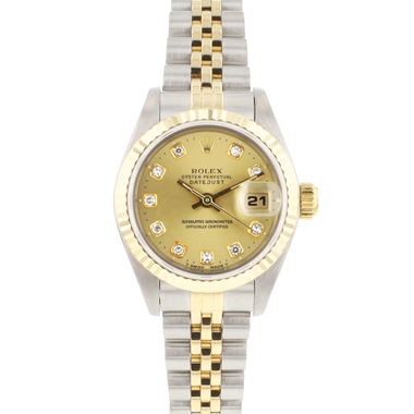 Rolex - Datejust 26 Steel Gold Jubilee Fluted Diamond Champagne Dial