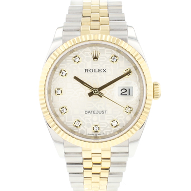 Rolex - Datejust 36 Steel / Gold Jubilee Fluted White Diamond Logo Dial Service '25