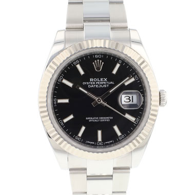 Rolex - Datejust 41 Oyster Fluted Black Dial Full Rolex Service 2025