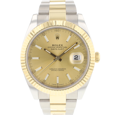 Rolex - Datejust 41 Steel Gold Fluted Oyster Champagne Dial