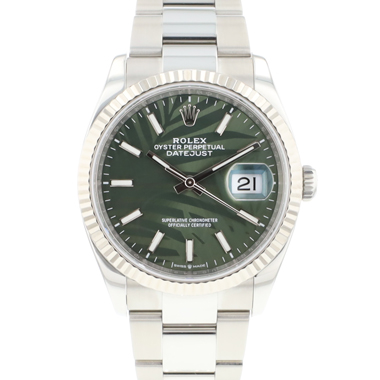 Rolex - Datejust 36 Fluted Oyster Olive Green Palm Motif Dial