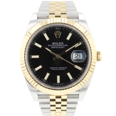 Rolex - Datejust 41 Steel Gold Jubilee Fluted Black Dial