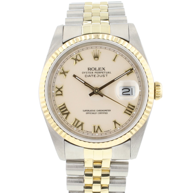 Rolex - Datejust 36 Steel Gold Jubilee Fluted Creme Roman Dial