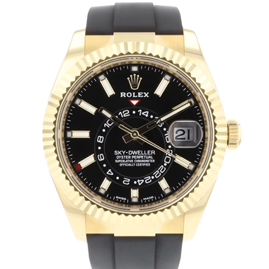 Rolex - Sky-Dweller Oysterflex Yellow Gold Black Dial