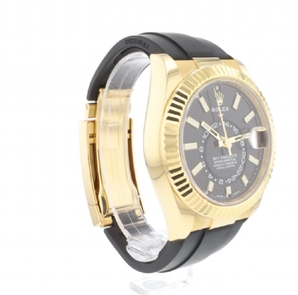 Sky-Dweller Oysterflex Yellow Gold Black Dial