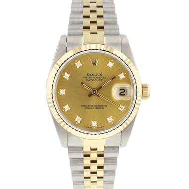 Rolex - Datejust 31MM Steel Gold Jubilee Fluted Diamond Champagne Dial