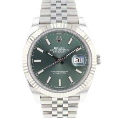 Rolex - Datejust 41 Jubilee Fluted Mint Green Dial NEW 2025