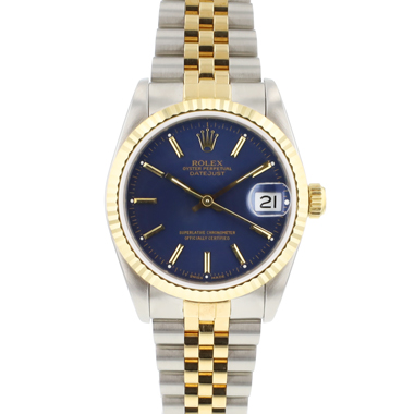 Rolex - Datejust 31MM Steel Gold Jubilee Fluted Blue Dial