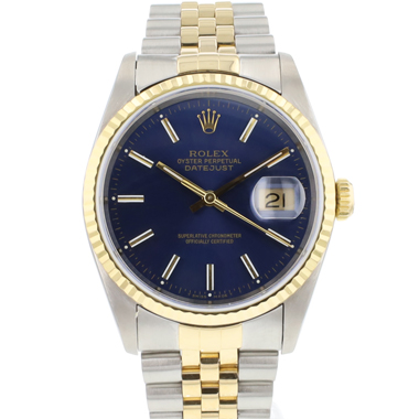 Rolex - Datejust 36 Steel Gold Jubilee Fluted Blue Dial