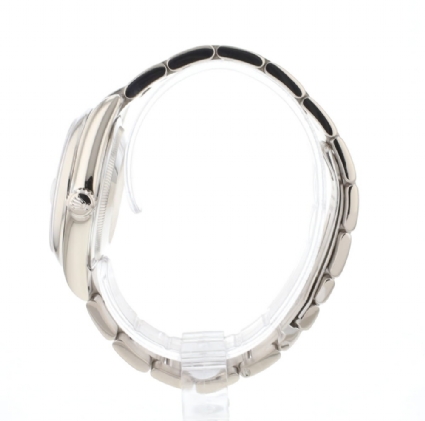 Day-Date White Gold Silver Diamond Baguette Dial