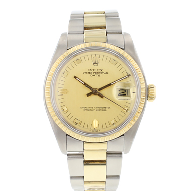 Rolex - Date 34MM Steel Gold Champagne Dial