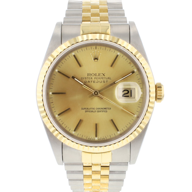 Rolex - Datejust 36 Steel Gold Jubilee Fluted Champagne Dial NEW '94