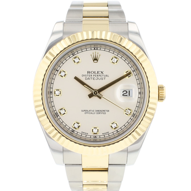 Rolex - Datejust II Fluted Ivory Diamond Dial