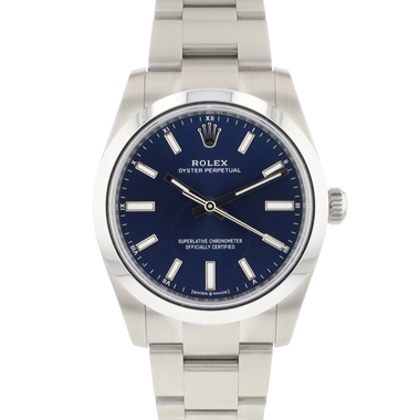 Rolex - Oyster Perpetual 34 Bright Blue Dial NEW 2025