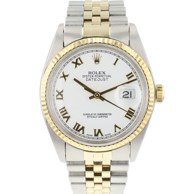 Rolex - Datejust 36 Gold/Steel Jubilee White Roman Dial