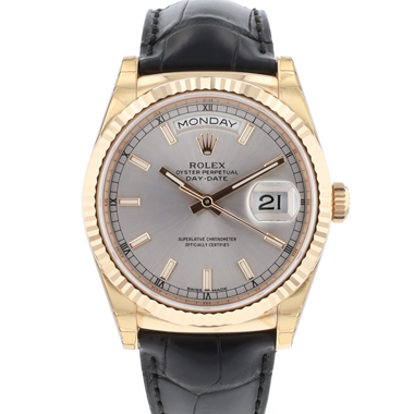 Rolex - Day-Date 36 Rosegold Silver Dial NEW IN STICKERS