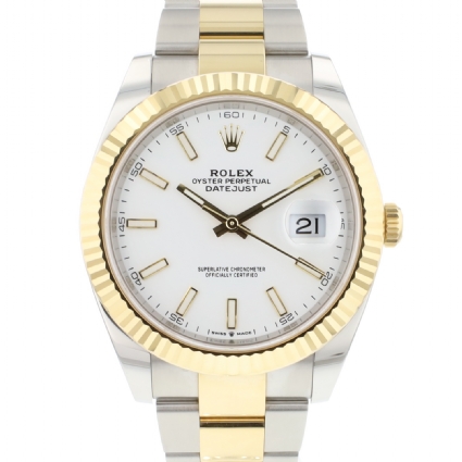 Datejust 41 Steel Gold Oyster Fluted White Dial NEW 2023