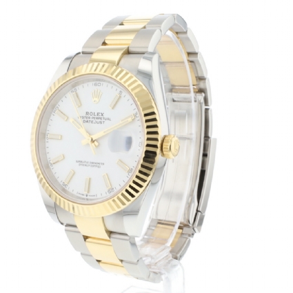Datejust 41 Steel Gold Oyster Fluted White Dial NEW 2023