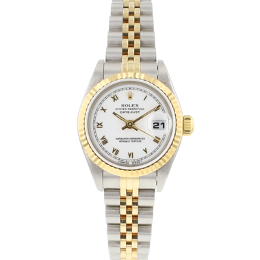 Rolex - Datejust 26 Lady Steel Gold Jubilee Fluted White Roman Dial
