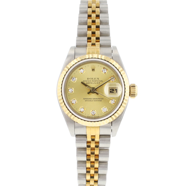 Rolex - Datejust 26 Steel Gold Jubilee Fluted Diamond Champagne Dial