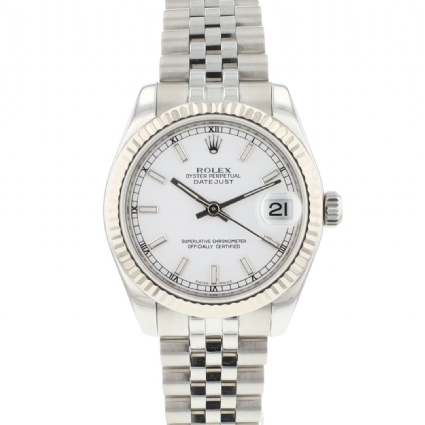 Datejust 31 Midsize Jubilee Fluted White Dial