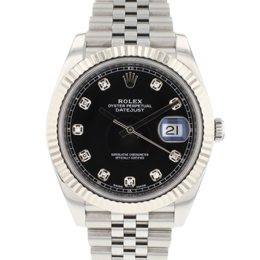 Rolex - Datejust 41 Jubilee Fluted Black Diamond Dial